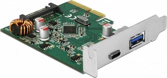 Kartë zgjerimi PCIe DeLOCK 90299, 2x USB 3.2 Gen2 (Type-A + Type-C), 10 Gbit/s