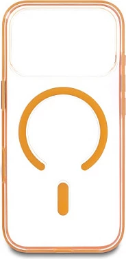 Mbështjellës DeLOCK për iPhone 17 Pro, kompatibil me MagSafe, transparent-portokalli