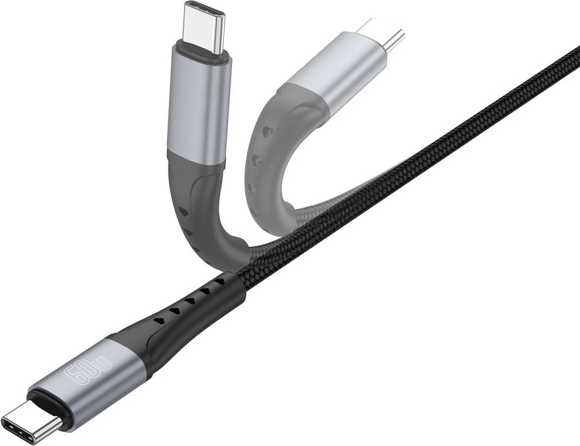 Kabllo USB-C 4smarts PrimeCord 1.5m 60W, e zezë