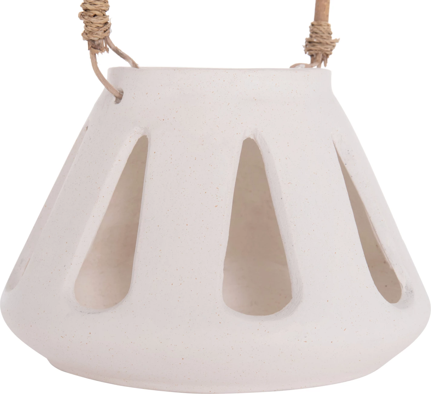 Llambë dekorative tavoline, fibër çimentoje e bardhë, dorezë ratan, ERANTYL FH4696.02S, 25x17cm