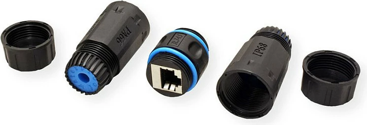 Bashkues kablloje VALUE 21.99.3000, Coupler RJ-45 Cat.6a, Female/Female, zi/blu