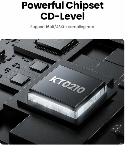 kartë zëri USB e jashtme UGREEN 40964, USB 2.0, 3x 3.5mm, kontroll volum + mute, e zezë