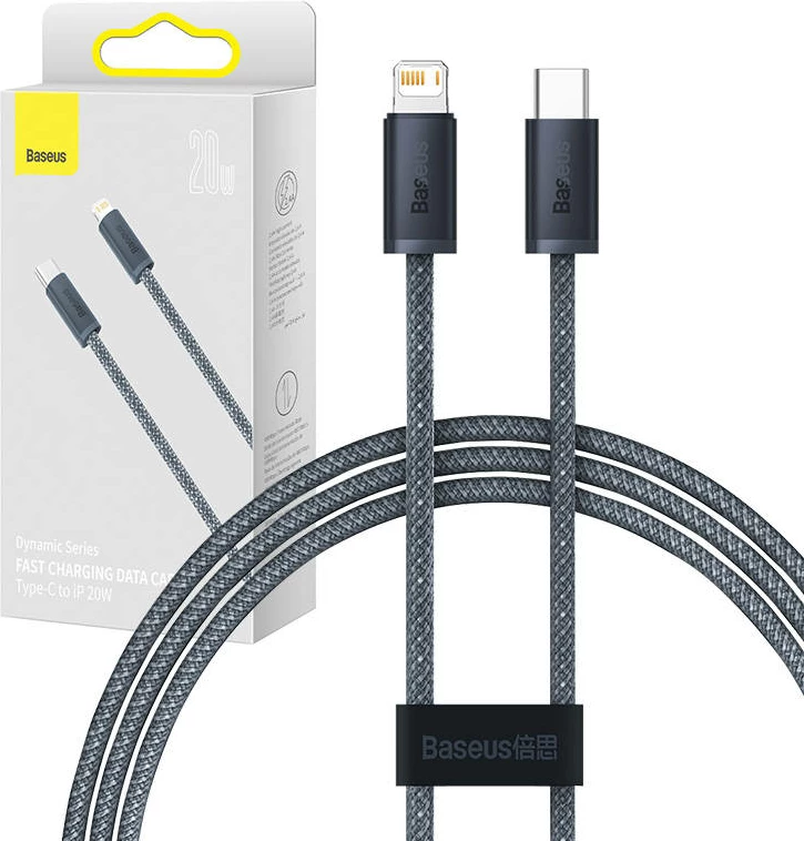 Kabllo Baseus Dynamic Series USB-C në Lightning, 1m, 20W, Gri