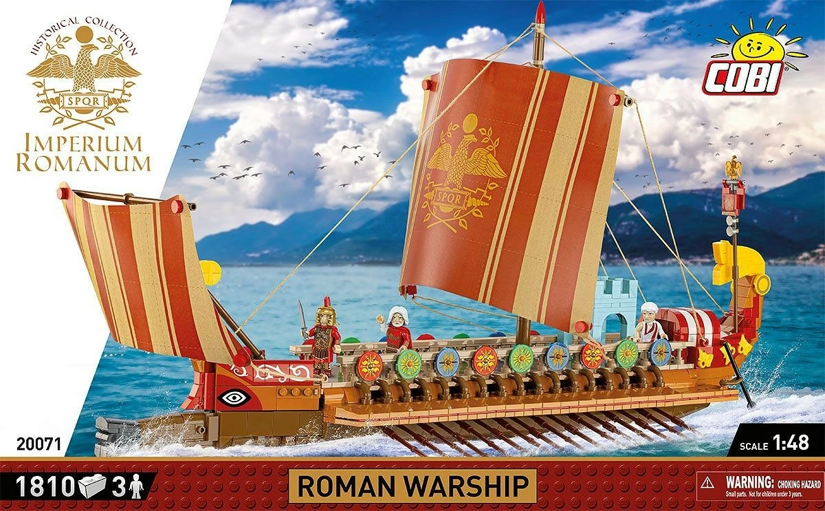 Set blloqe Cobi Klocki Imperium Romanum Warship, 1810 blloqe, me 3 figurina
