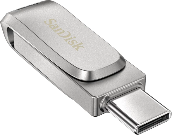 USB memorje SanDisk Ultra Dual Drive Luxe SDDDC4-128G-G46 128GB USB-C/USB-A USB 3.2 Gen 1, argjend