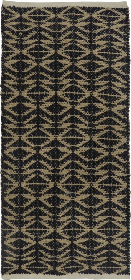 Qilim korridori Africa, jute dhe pambuk, ngjyrë e zezë-bezhë, 70x150cm