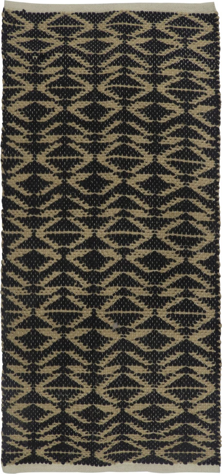 Qilim korridori Africa, jute dhe pambuk, ngjyrë e zezë-bezhë, 70x150cm