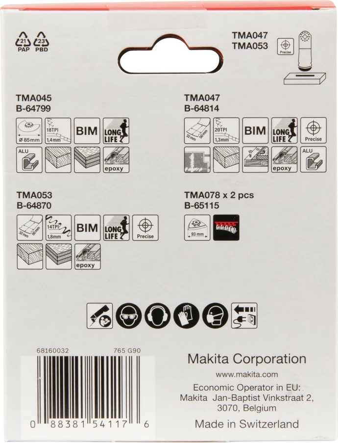 Set aksesorësh Makita Schreinerset 5 copë, i zi