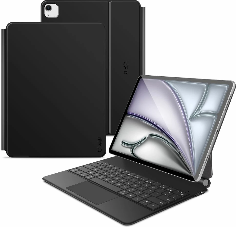 Mbështjellës me tastierë Tech-Protect Smartcase Magnetic për iPad Pro 12.9" 2020/2021/2022, iPad Air 13" 2024/2025, E zezë