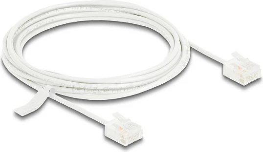 Kabllo rrjeti DeLOCK RJ45 Cat6 Ultra Slim 3m, UTP, 1Gbps, e bardhë
