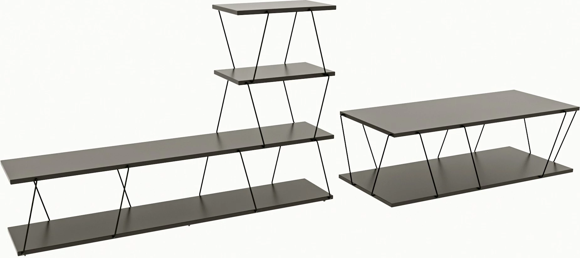 Set mobiljesh për dhomë dite Hanah Home, Basak, antracit