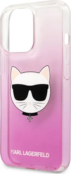 Mbështjellës Karl Lagerfeld KLHCP13XCTRP për iPhone 13 Pro Max, hardcase, rozë