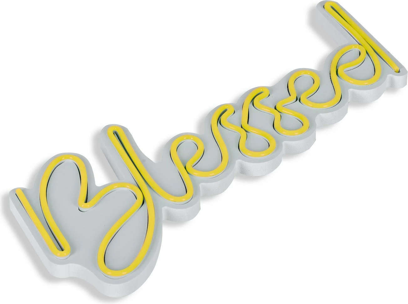Dritë dekorative LED plastike, ‘Blessed’, ngjyrë e verdhë
