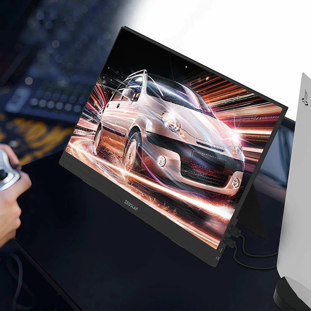 Monitor portativ Zeuslap AP156 15.6\" Full HD IPS 60Hz HDR, zi, set me mbështjellës/stand magnetik dhe telekomandë IR