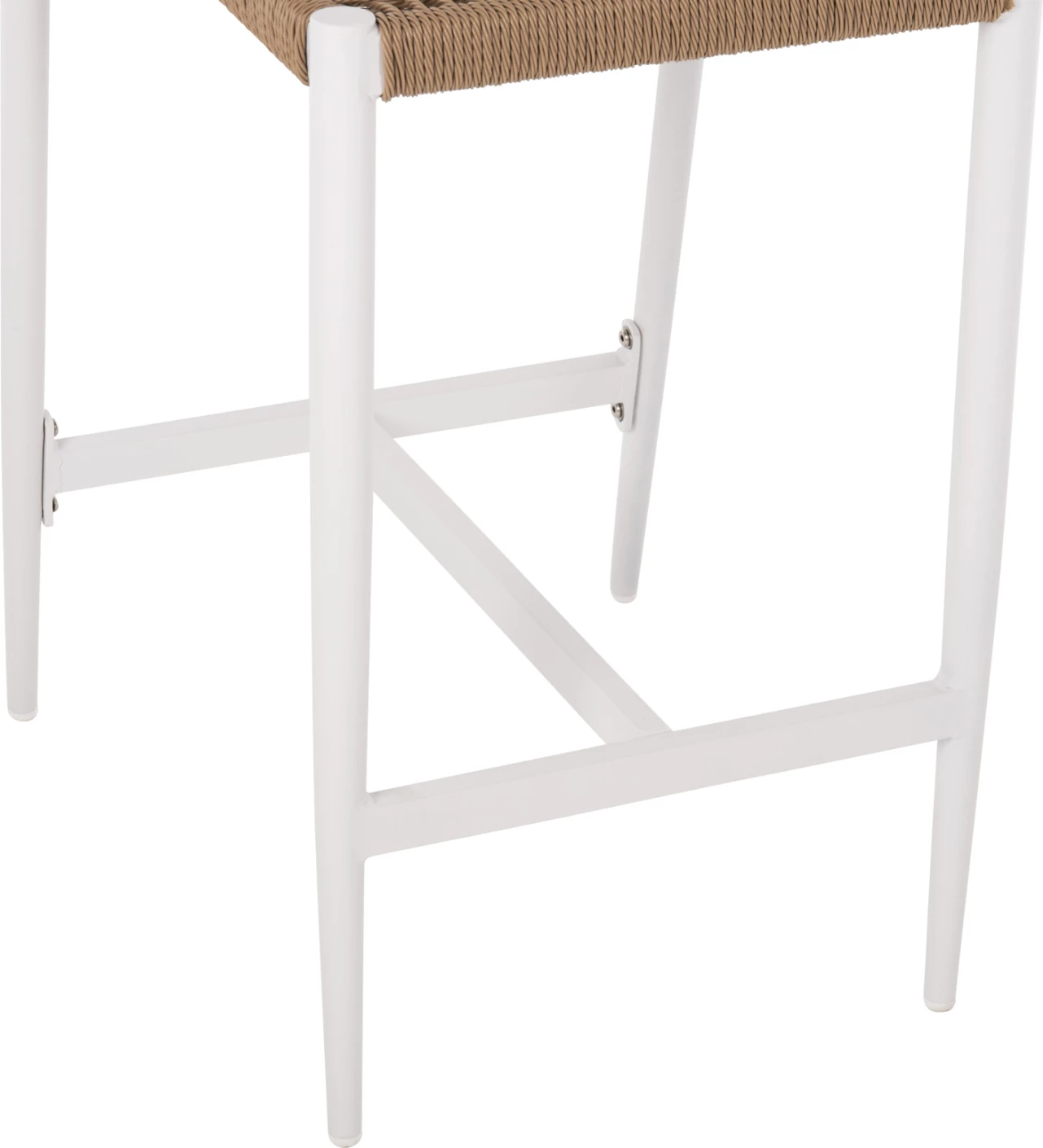 Karrige për bar, lartësi mesatare, FH5920.01, alumin i bardhë me ratan sintetik bezhë, 46x58x95H cm