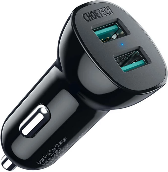 Karikues veture Choetech C0051, 36W, QC 3.0, 2x USB, zi