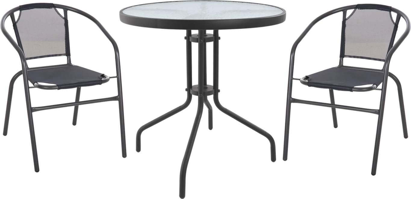 Set kopshti tavolinë & karrige FH10711, 3 pjesë, hiri