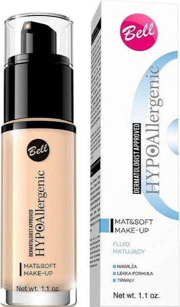 Fondatinë për femra Bell HypoAllergenic Mat&Soft Make-Up 01 Light Beige, 30g