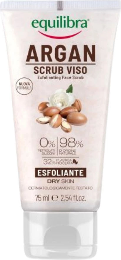 Peeling për fytyrë Equilibra Argan Exfoliating Face Scrub për femra, 75ml