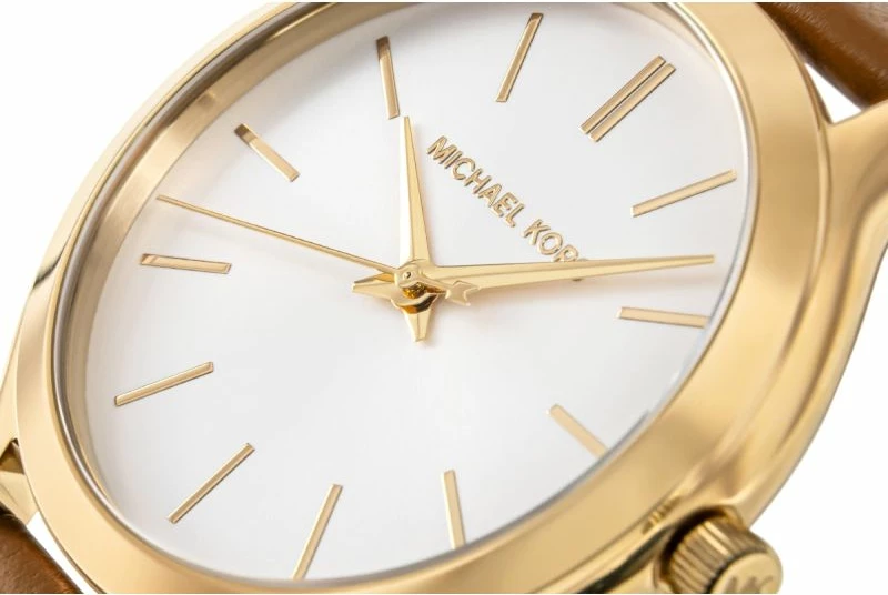 Orë dore femra Michael Kors Slim Runway MK7543, kafe