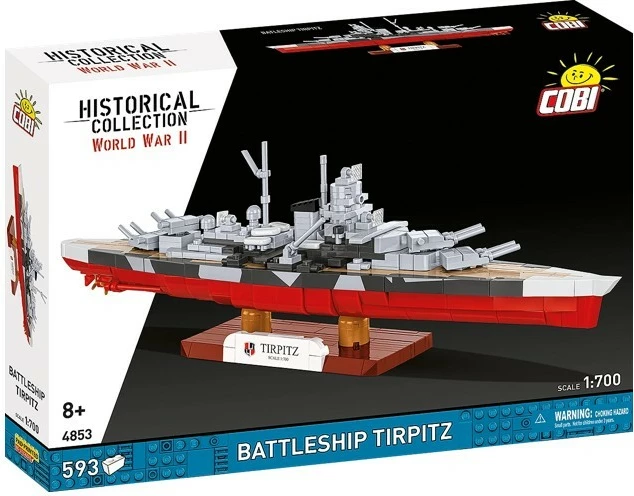 Set ndërtimi me blloqe, Cobi, Battleship Tirpitz 4853, 593 elemente, shkallë 1:700