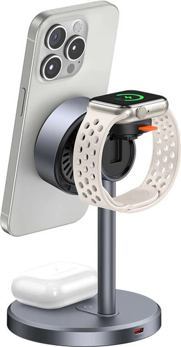 Karikues wireless 3-në-1 Mcdodo CH-2462, 15W Qi2, me karikues elektrik 33W, i zi