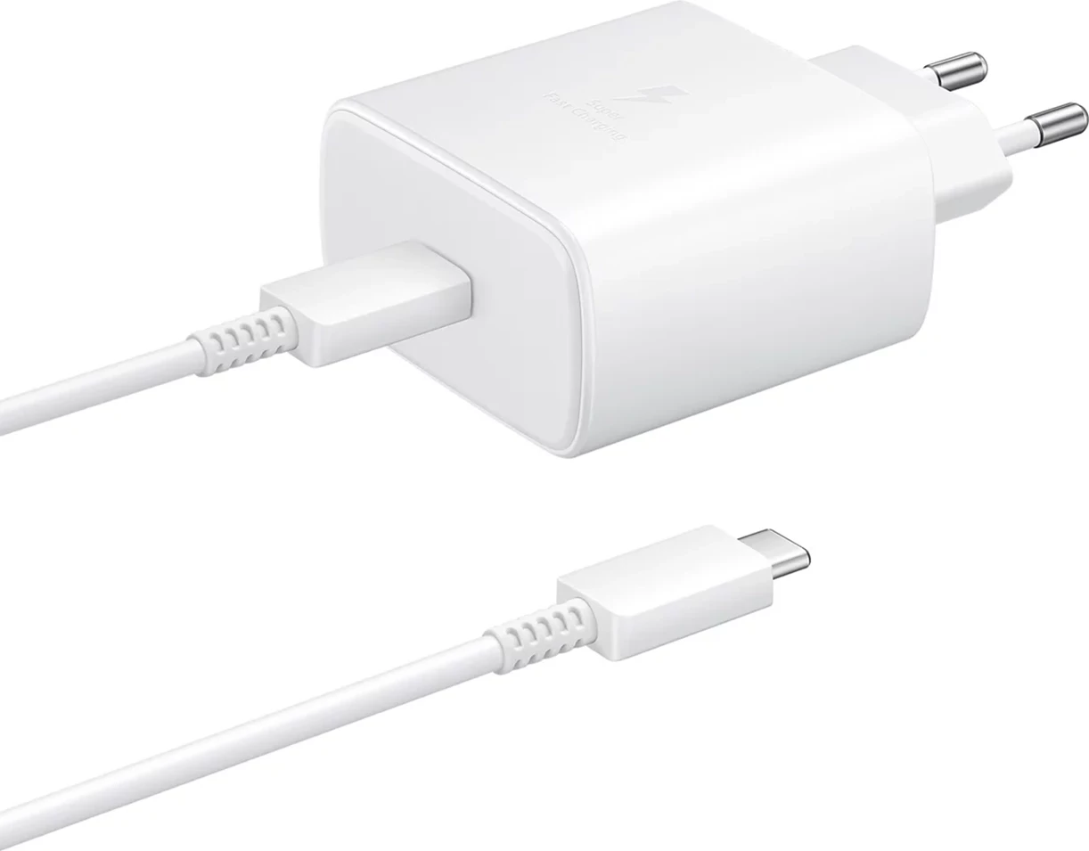Karikues muri Samsung EP-TA845EWE me kabllo USB-C EP-DW767JWE 45W, 1.8m, Bardhë