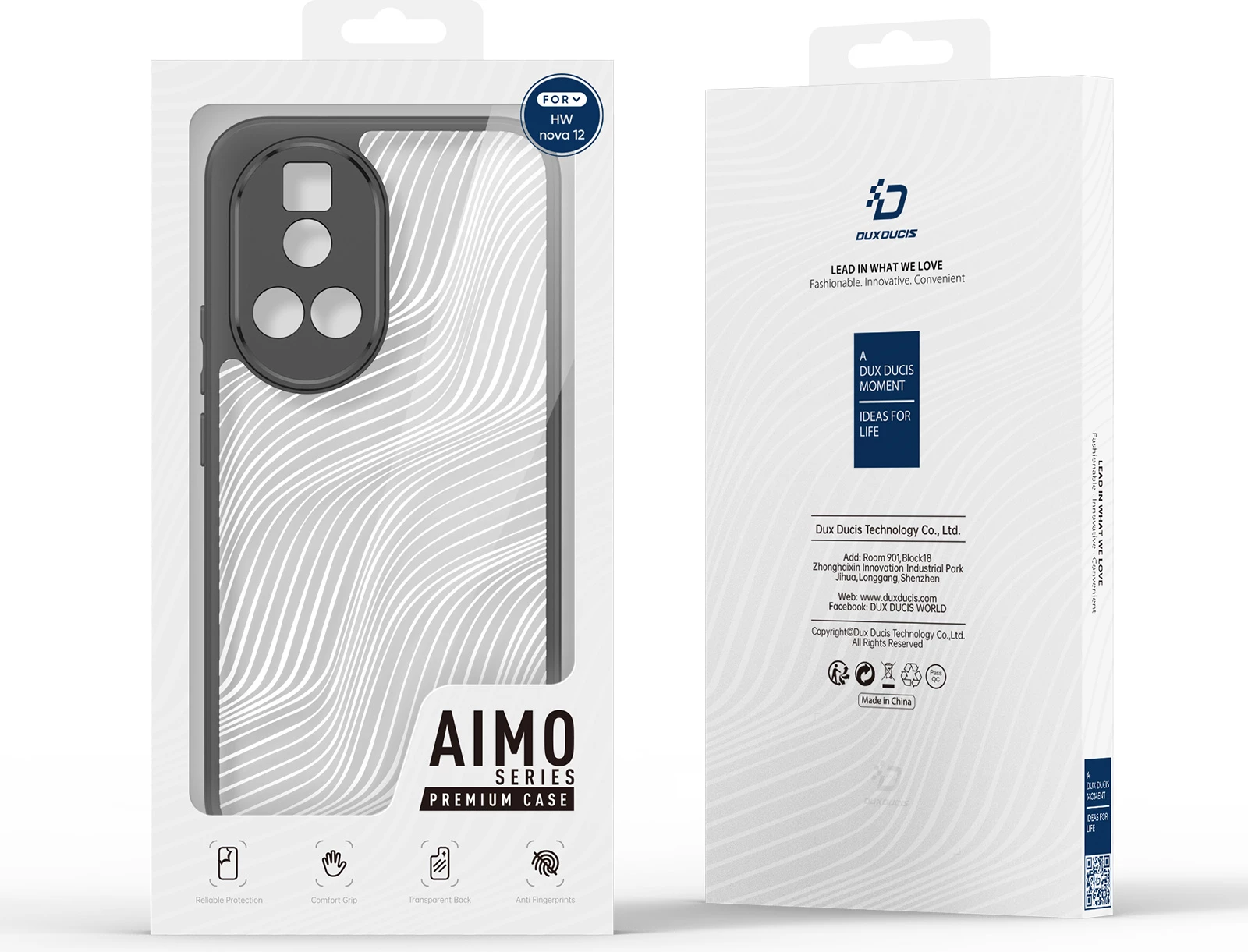 Mbështjellës Dux Ducis Aimo për Huawei Nova 12, zi