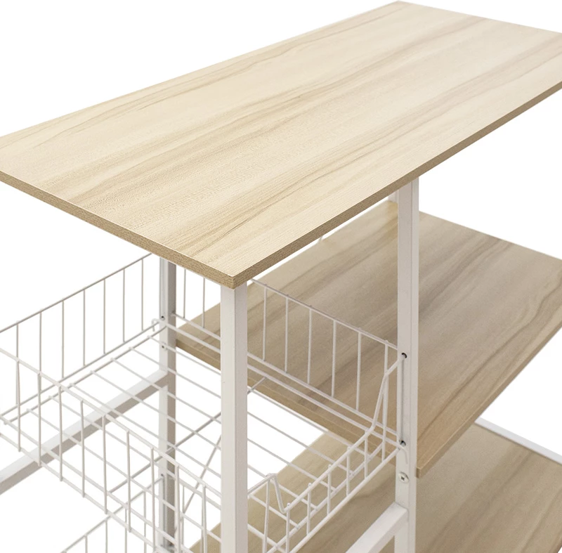 Raft dyshemeje Noon me MDF, ngjyrë bardhë-natyrale, 80x34x75cm