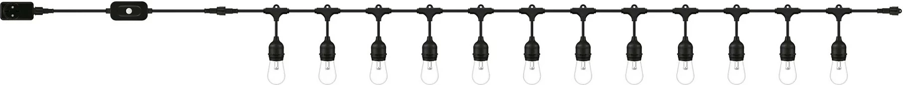 Drita me varg WiZ String Lights, smart, Wi-Fi/Bluetooth, LED shumëngjyrëshe, e zezë