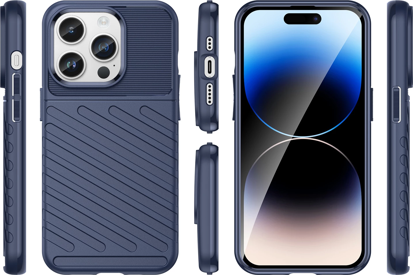 Mbështjellës Hurtel Thunder Case për iPhone 14 Pro Max, i kaltër