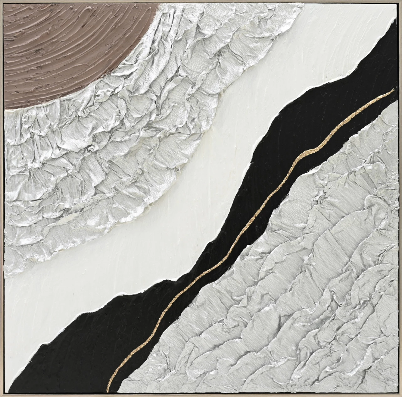 Pikturë muri abstrakte (katror) FH4553.01, kornizë PS, kanavacë, e punuar me dorë, 82x4.5x82 cm