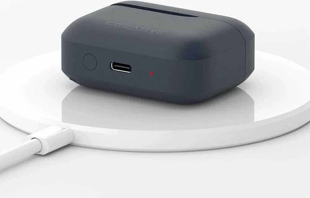 Kufje Creative Zen Air Plus, Bluetooth LE Audio 5.3, ANC, 32 orë, IPX4, USB-C, me kuti karikimi, blu