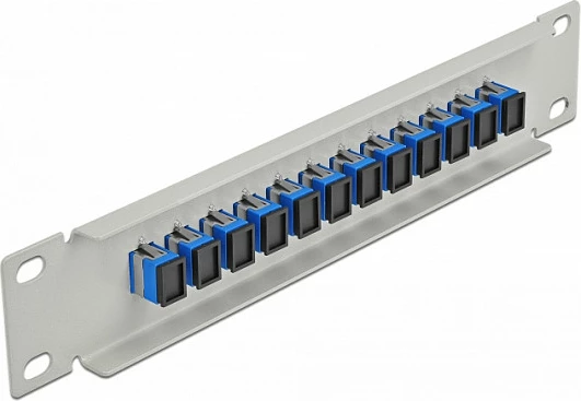 Panel patch fiber optike DeLOCK 10" 12-Port SC Simplex, 1U, gri/blu