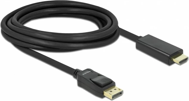 Kabllo DeLOCK 82435, 3m, HDMI në DisplayPort, mashkull-mashkull, e zezë