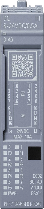 Modul dalje digjitale PLC Siemens SIMATIC ET 200SP 6ES7132-6BF01-0CA0, DQ 8x24VDC 0.5A, gri