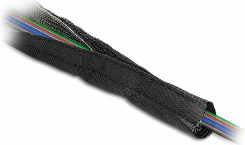 Mëngë mbrojtëse EMI DeLOCK 1 m x 20 mm, me velkro, rezistente ndaj nxehtësisë, e zezë