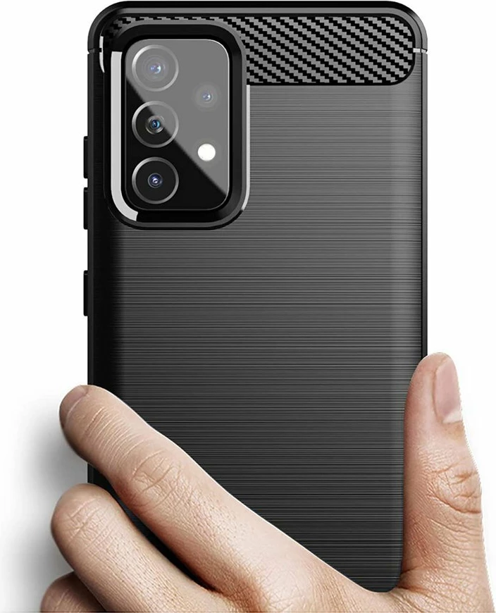 Mbështjellës Hurtel Carbon Case për Samsung Galaxy A72, TPU, i zi