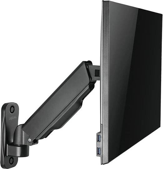 Mbajtëse muri për monitor LogiLink, 17-32", sustë gazi, VESA 75x75/100x100, 9 kg, e zezë
