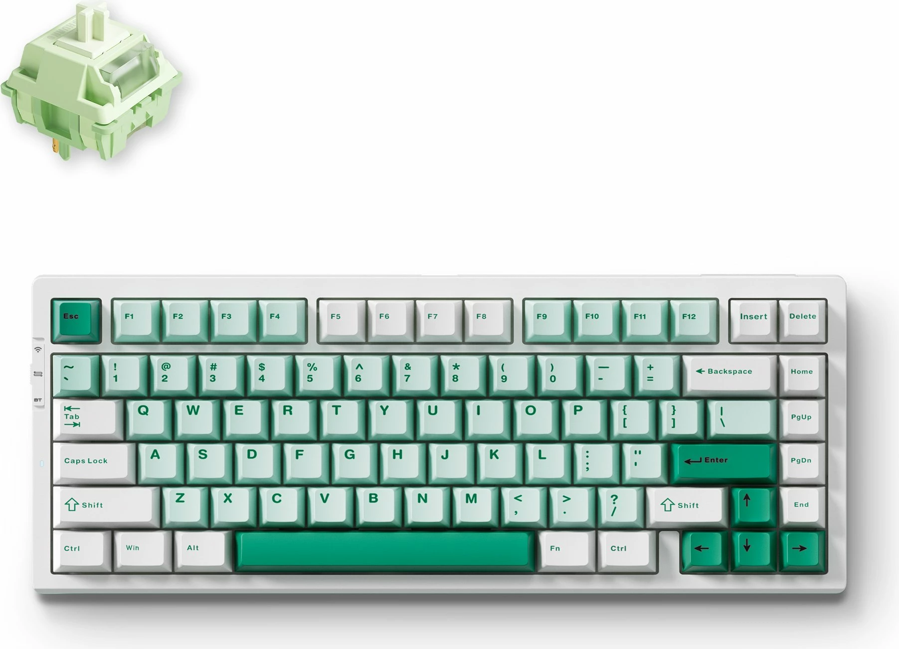 Tastierë mekanike MCHOSE G75 Pro 75% RGB 8000mAh, Matcha Latte V2 Switches, bardhë/jeshile