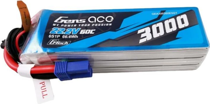 Bateri LiPo Gens ace G-Tech 3000mAh 22.2V 60C 6S1P me prizë EC5