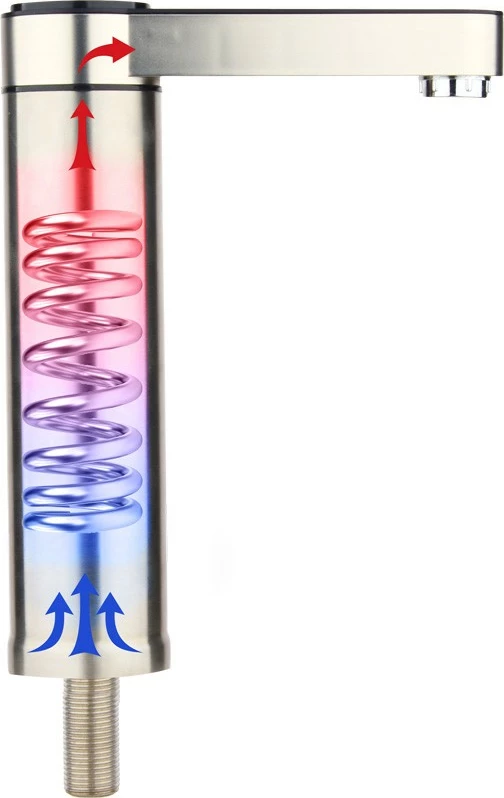 ngrohës uji momental me rubinet NOVEEN IWH960, 30-55°C, 2-2.5 l/min, INOX, panel me prekje, ekran LED, IPX4, silver