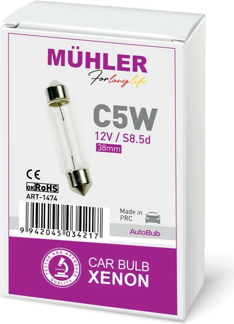 Lampa 12v 5w Sulfide 38mm S8.5d Kuti Muhler