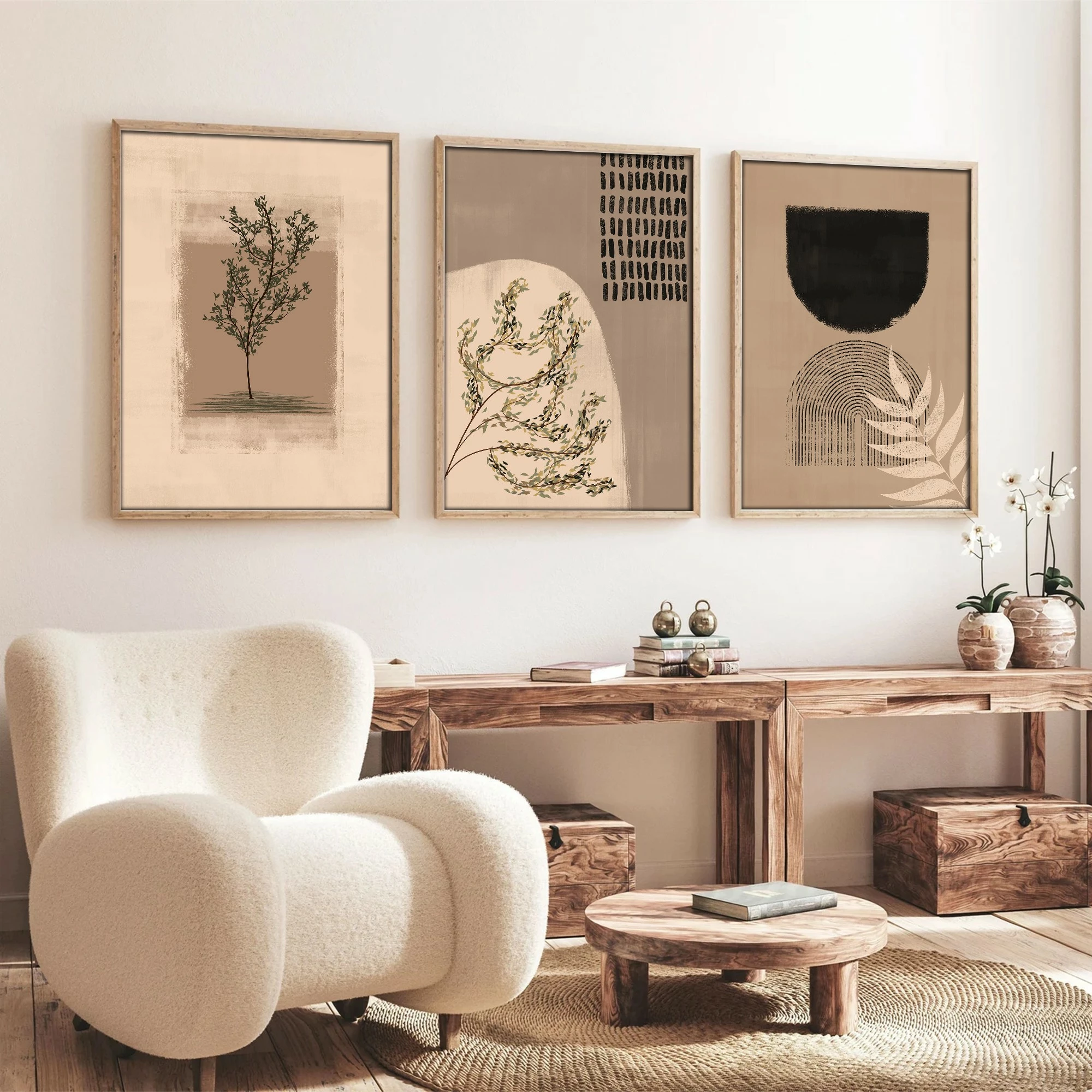 Pikturë dekorative me kornizë MDF (3 copë), Wallity, Huhu260, 20x30 cm