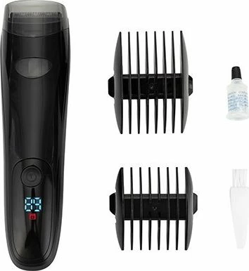 Trimer për mjekër Camry CR 2833 me vakum, 3-12mm, LCD, karikim Micro USB, i zi, set me 2 krehëra