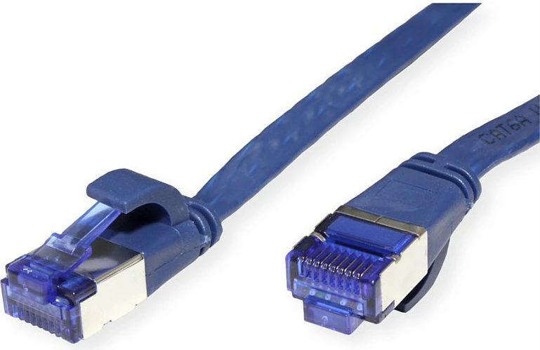 Kabllo rrjeti VALUE 21.99.2151, Cat6a, 1 m, Flat, F/UTP, RJ-45, blu