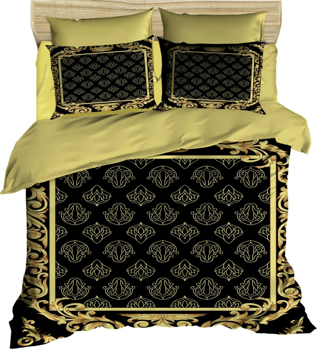 Set mbulesë për jorgan king size, ngjyrë e zezë dhe ari, L'essentiel, 3D6