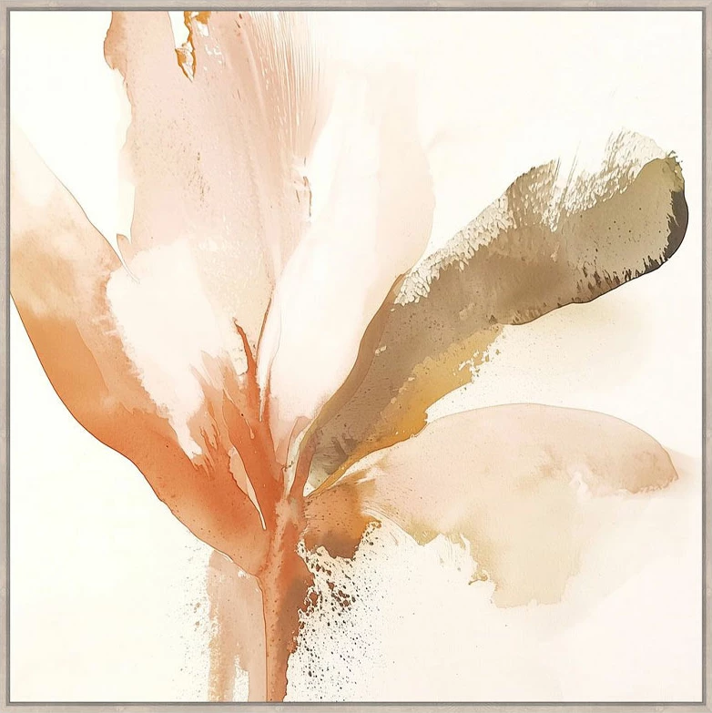 Pikturë dekorative CALANDIUM.B me kornizë, kanavacë, 80x80x4cm, bezhë, shumëngjyrëshe, dru natyral