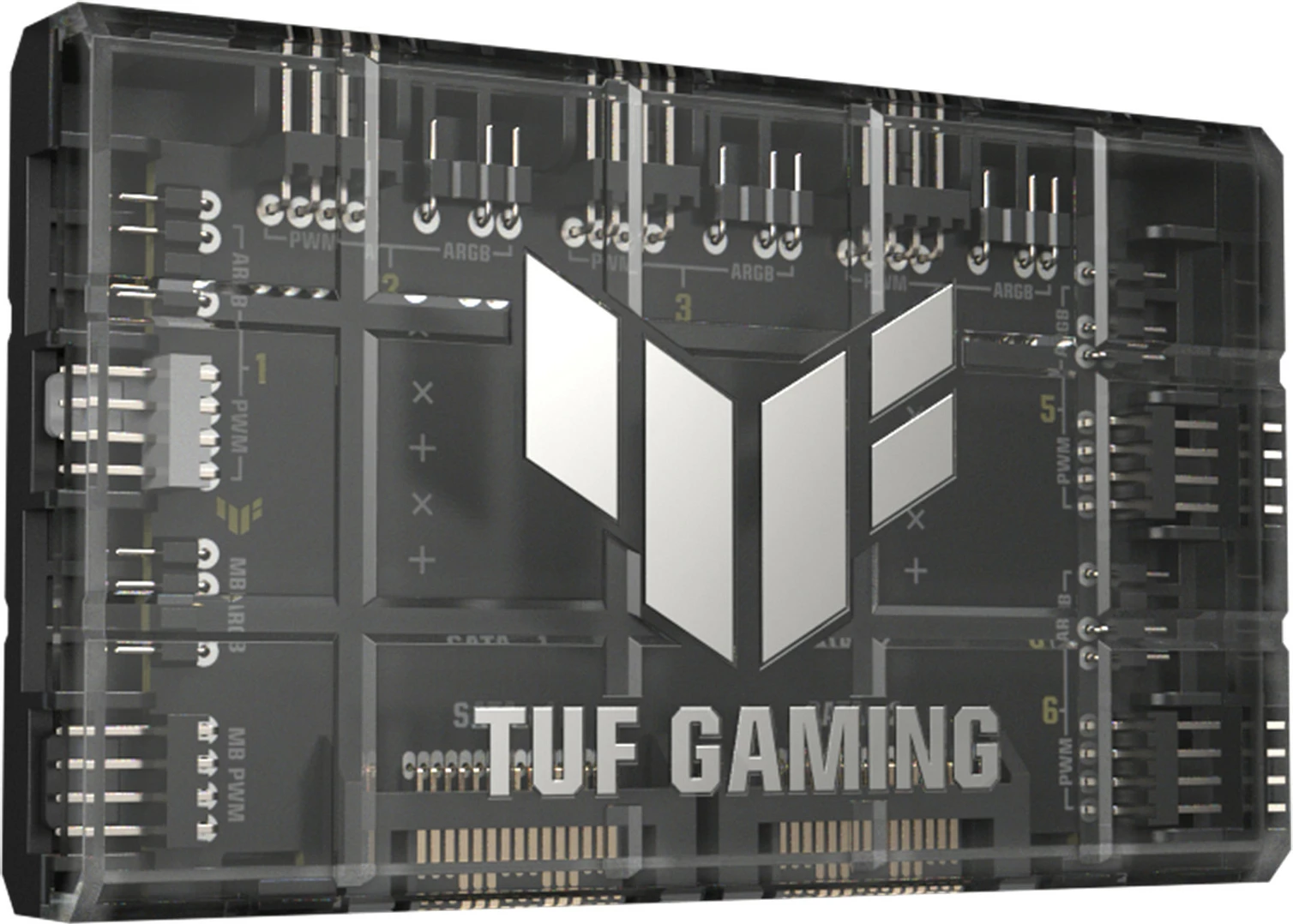Hub ventilatorësh ASUS TUF Gaming ARGB PWM, SATA, 4-pin, i zi