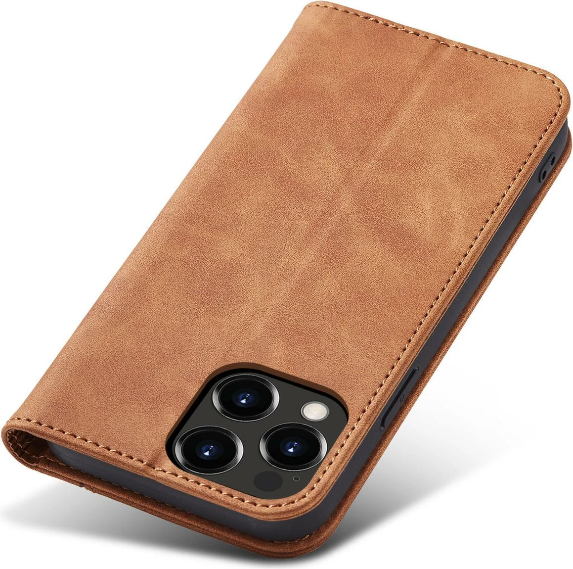 Mbështjellës Hurtel Magnet Fancy Case për iPhone 13 Pro Max, me portofol, kafe